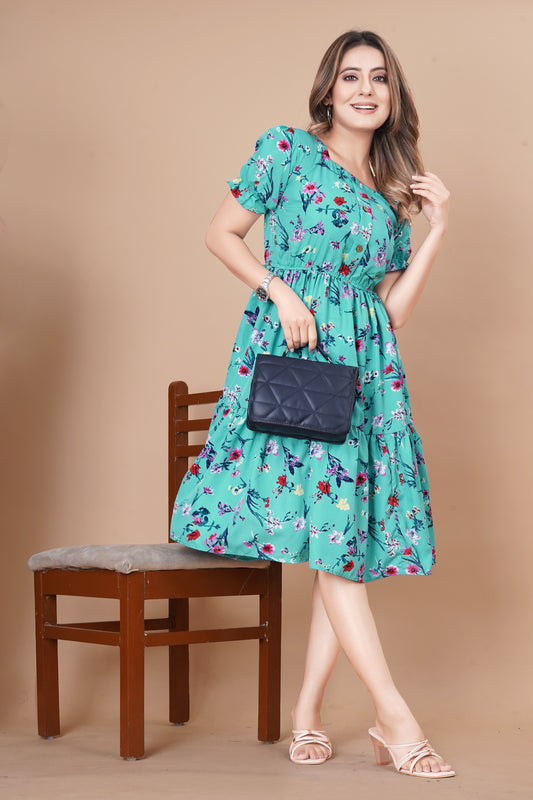 Printed Floral One-Piece Dresses for Women – Perfect for Any Occasion