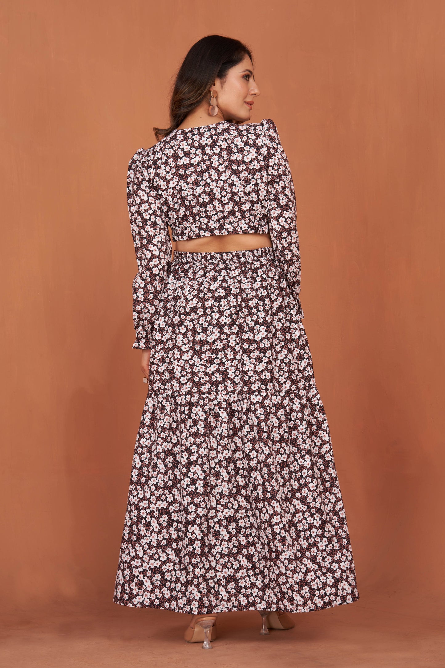 Floral Printed Stylish Western Gown for Women