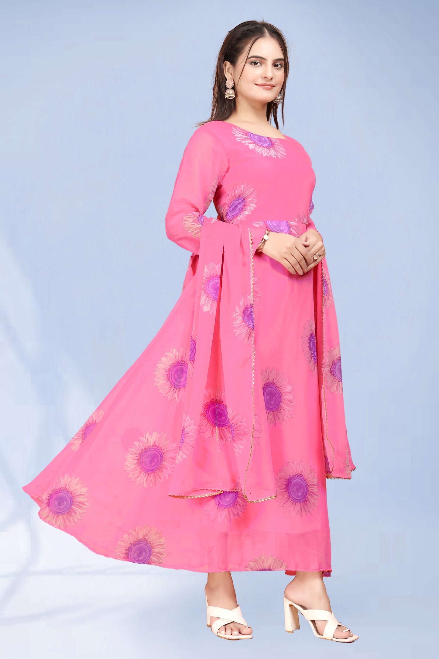 Glam Pink Gown for Women – Trendy & Stylish Dress for Special Occasions & Festivals