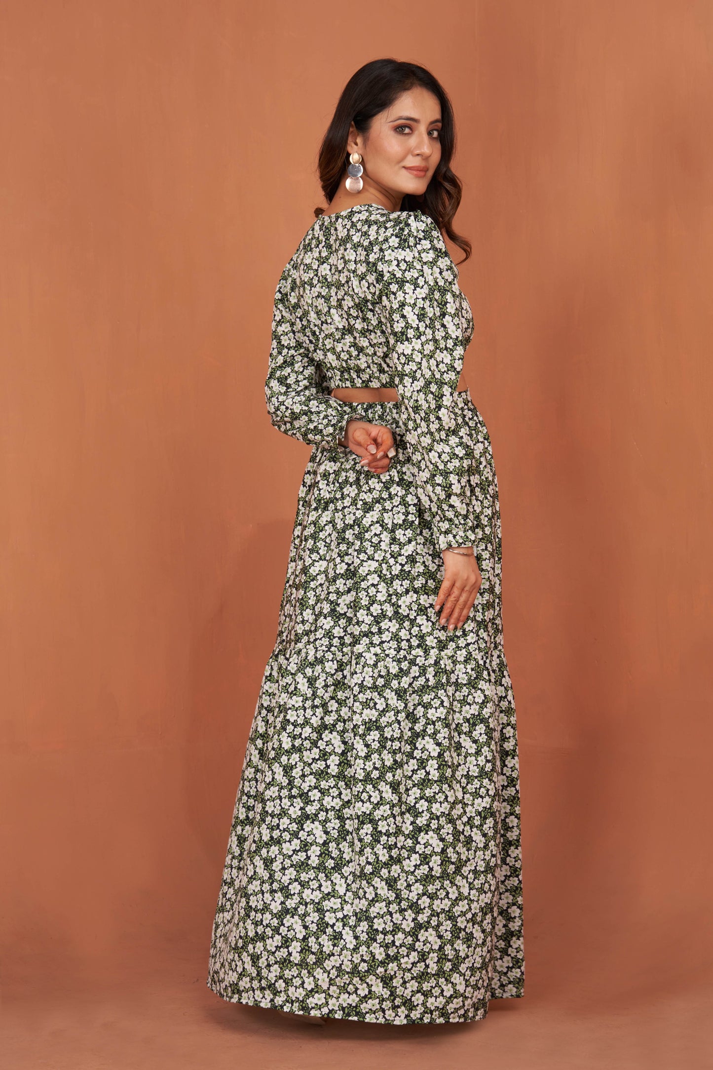 Floral Printed Stylish Western Gown for Women