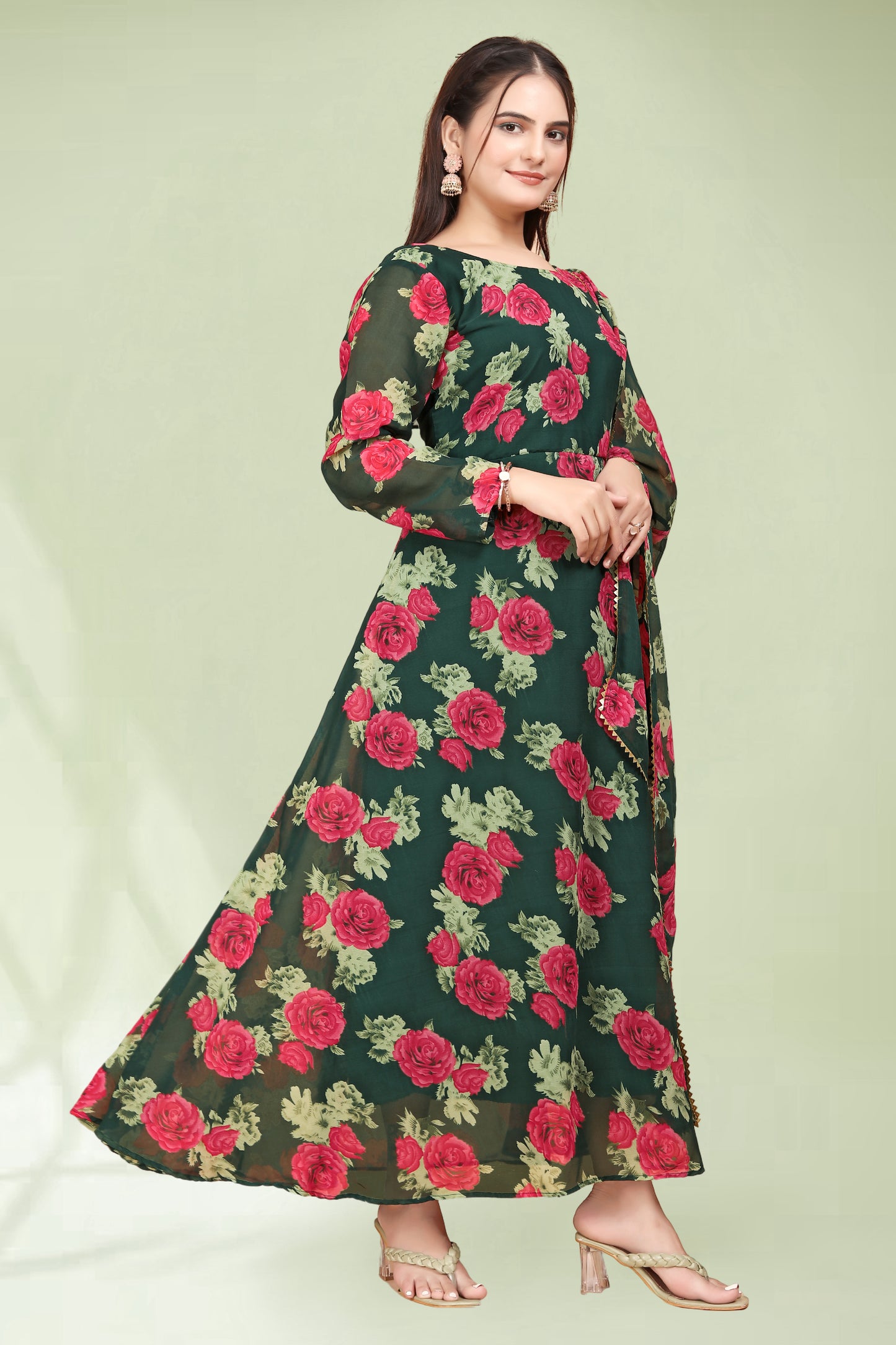 Buy Stylish Green Gown for Women – Ideal for Weddings, Parties & Festival Events