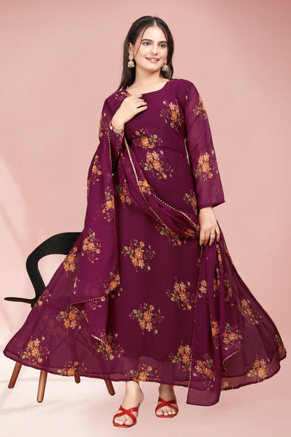 Chic Fancy Maroon Gown for Women – Perfect for Weddings, Parties & Festive Celebrations