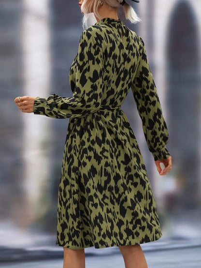 Trendy Olive Green Animal Print Maxi Dress: Perfect for Every Occasion